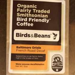 Birds and Beans Coffee: Baltimore Oriole (French Roast Decaf)